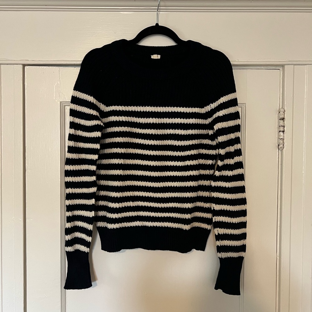 J. Crew Striped Cotton Knitted Sailor Sweater